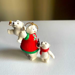 Vintage 1996 Coca Cola Polar bears Ornament